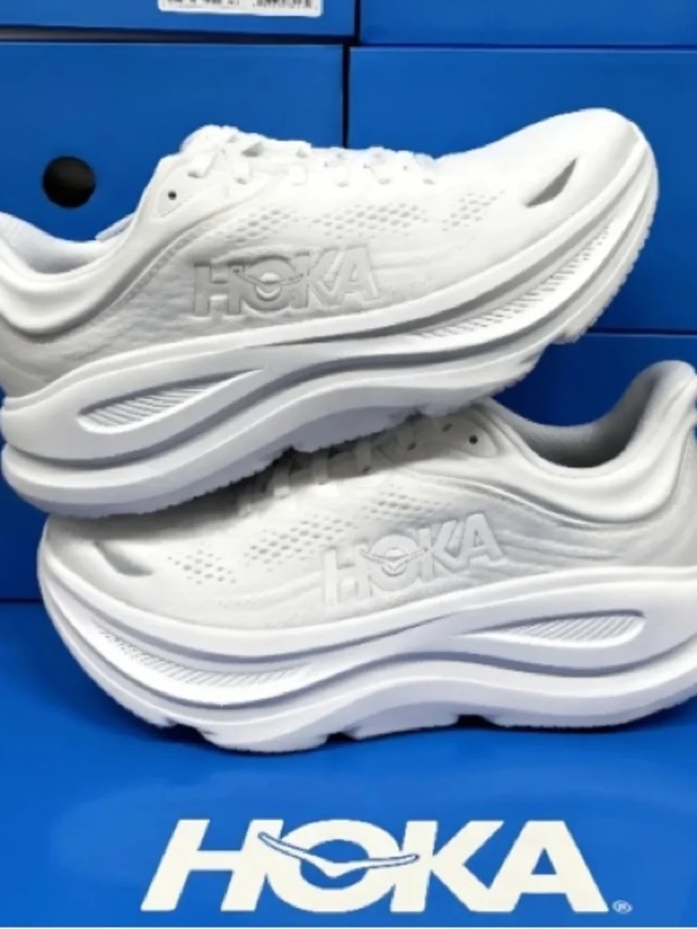 Hoka Women's All-White Athletic Running Shoe